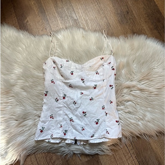 REFORMATION Magnolia Top In Queen Anne 100% Linen - Picture 4 of 8